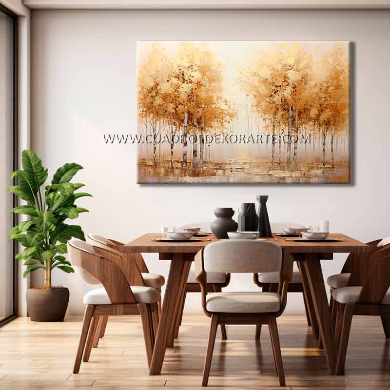 cuadros para comedor pinturas de Otoño pintado a mano en medida de 120x80cm.