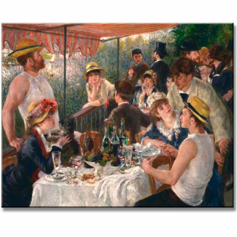 El almuerzo de los remeros de Pierre-Auguste Renoir reproducción pintada a mano en óleo en medida de 120x95cm.