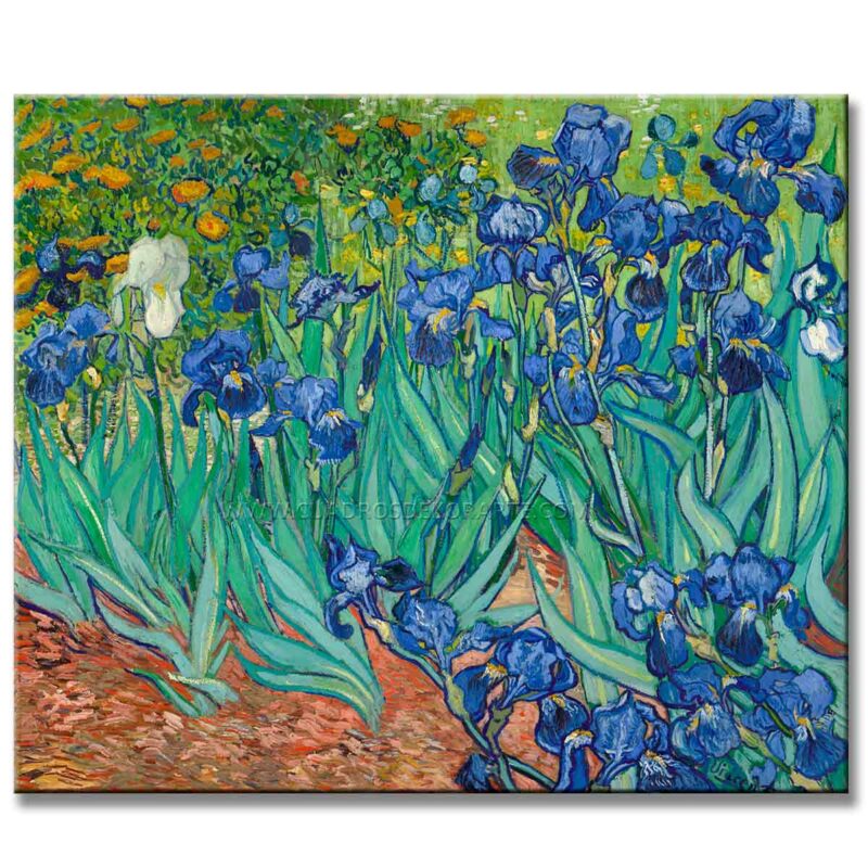 Lirios de Vincent Van Gogh Reproducción Pintada a Mano en Acrílico