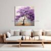 cuadros decorativos modernos para sala jacaranda pintado a mano en medida de 100x100cm.