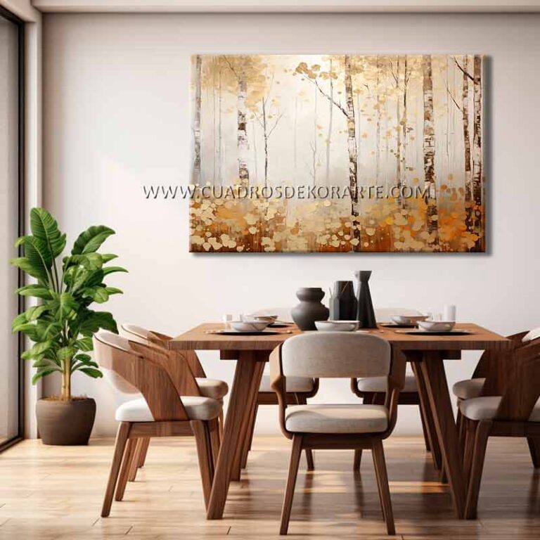 cuadros para comedor pinturas de bosques pintado a mano en medida de 120x80cm.