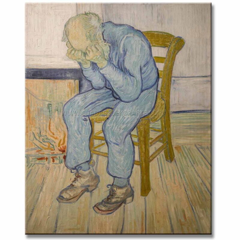 anciano en pena (en la puerta de la eternidad) van Gogh reproducción pintada al oleo o acrílico en medida de 120x95cm.