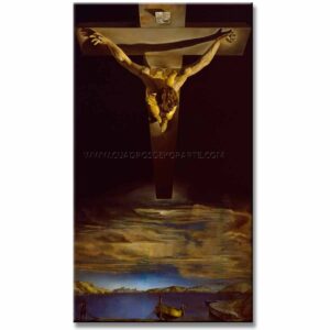cristo de San Juan de la cruz Salvador Dalí reproducción pintada al óleo o acrílico en medida de 140X80 cm.