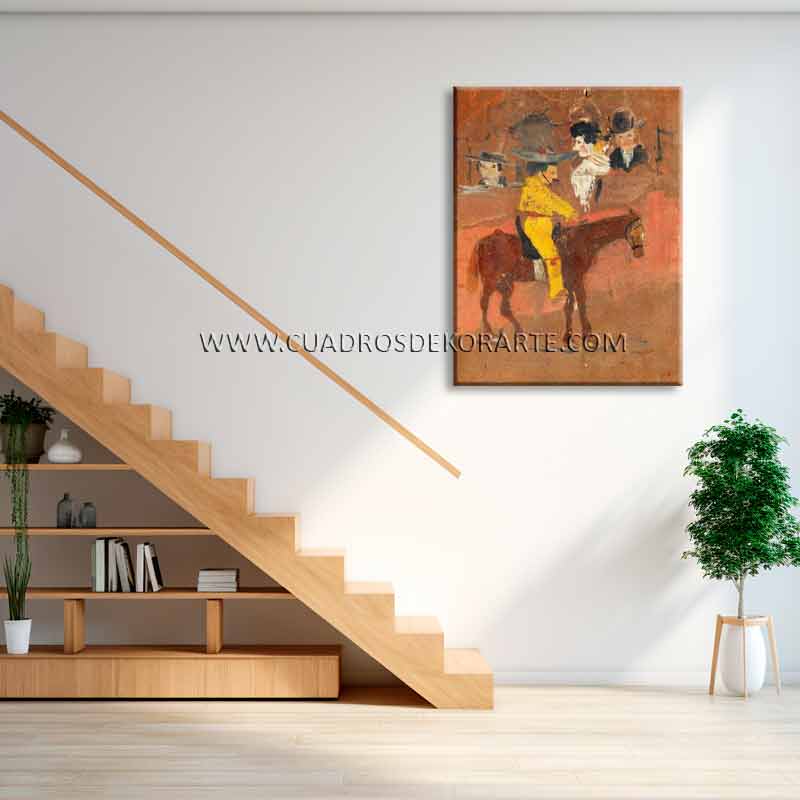 cuadros decorativos para escaleras El Picador Amarillo Picasso pintado a mano en medida de 120x95cm.