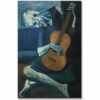 el viejo guitarrista ciego Picasso reproducción pintada al oleo o acrílico en medida de 1020x80cm.