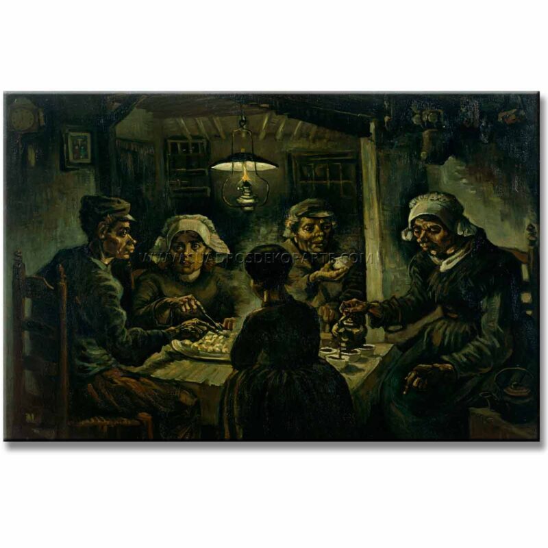 los comedores de patatas van Gogh reproducción pintada al oleo o acrílico en medida de 120x80cm.