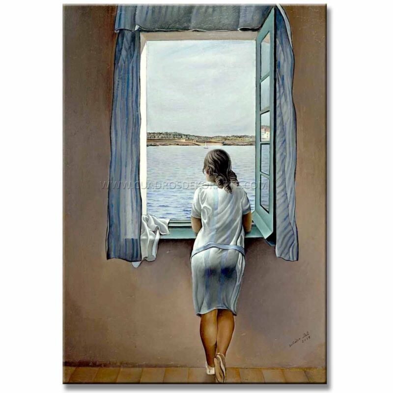 Cuadro Muchacha en la Ventana Salvador Dalí reproducción pintado a mano al óleo o acrílico.